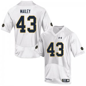 Notre Dame Fighting Irish Men's Greg Mailey #43 White Under Armour Authentic Stitched College NCAA Football Jersey MTB5099BM